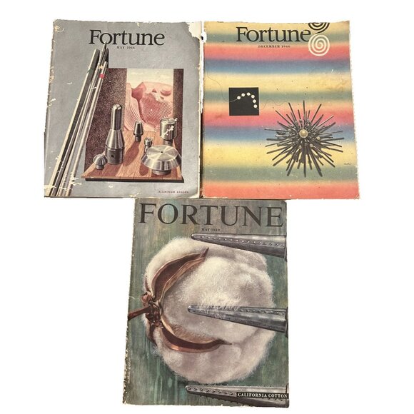 Fortune 3 Magazine December 1946 May 1949 vintage early computer atomic bomb MCM - Picture 1 of 16